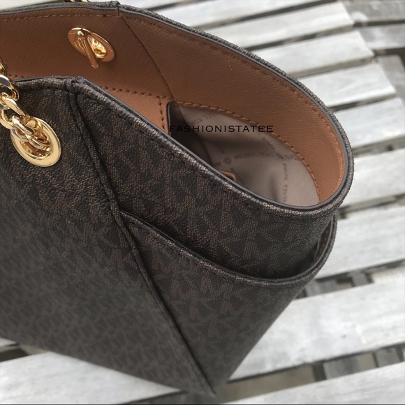 Michael Kors Large chain shoulder tote brown MK - Picture 5 of 7